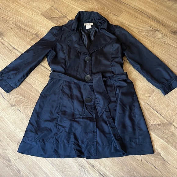 Paris Blues Jackets & Blazers - 2000s Paris Blues Classic Black Lightweight Trench Coat | 3/4 Sleeve size M